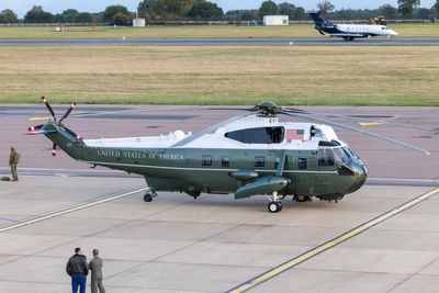 Donald Trump's helicopter makes emergency landing on way to Stansted Airport with President on board