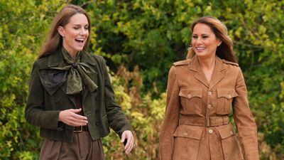 Kate Middleton declares boot season has officially begun with chocolate-brown knee highs at joint visit with Melania Trump