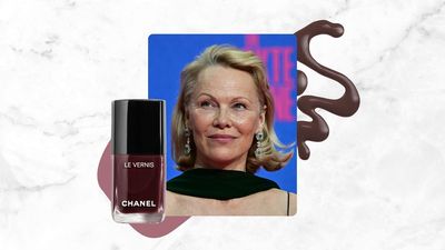 For a rich-looking September mani, Pamela Anderson's blackberry wine nails cannot be beaten