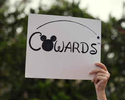Hundreds protest outside Disney HQ over ‘un-American’ Kimmel suspension