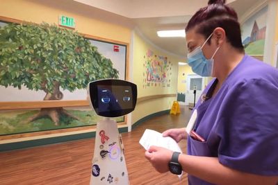 Robot programmed to act like a 7-year-old girl to help in hospitals