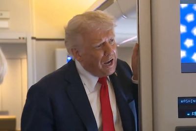 Trump tells press he only cares if they have a safe flight because he’s also on the plane