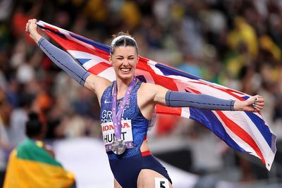 Britain’s Amy Hunt wins superb 200m silver as Melissa Jefferson-Wooden claims world sprint double