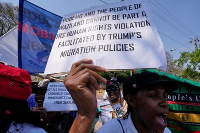 Eswatini activists protest US deportation deal at embassy in South Africa