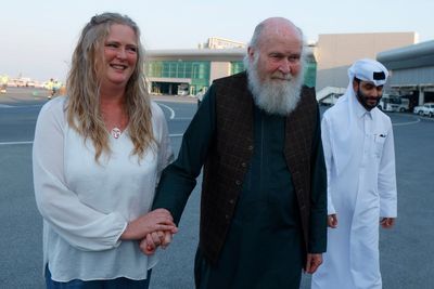 Emotional moment British couple freed by Taliban reunite with daughter