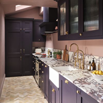 'I didn't want it to be too Barbie' – this Farrow & Ball kitchen colour scheme shows why aubergine is the new pink