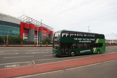 ‘The only 343 that works in Manchester’ Ruben Amorim dig delivered by bus to Manchester United’s stadium