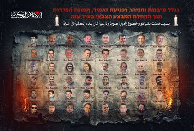 Hamas posts ‘farewell picture’ of 48 captives as Israel destroys Gaza City