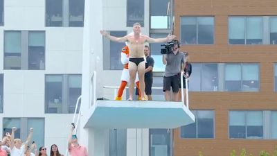 Pat McAfee Climbed the High Dive for New Take on 'College GameDay' Closing Pick