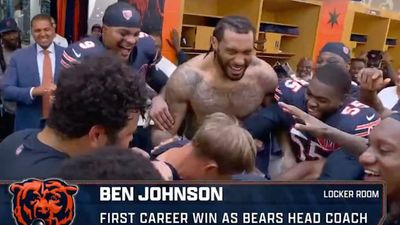 Bears Locker Room Went Crazy When Caleb Williams Gave Ben Johnson a Game Ball