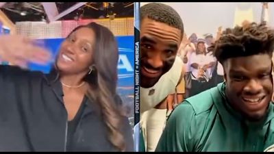 Jalen Hurts Adorably Crashed Jordan Davis’s Postgame Interview With Maria Taylor