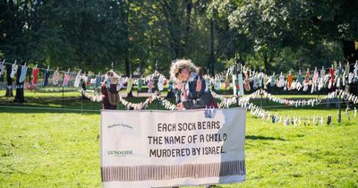 Protest held at Glasgow Green in memory of children killed by Israel in Gaza