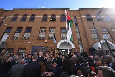 Palestine flag raised at London ceremony as mission becomes embassy