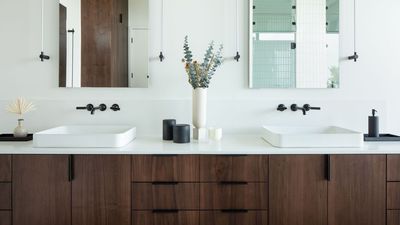 Designers Are Choosing This Material That Was Once Considered Dated for Even the Most Modern Bathroom Vanities Right Now