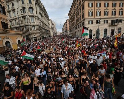 Disruption across Italy as tens of thousands protest against Gaza war