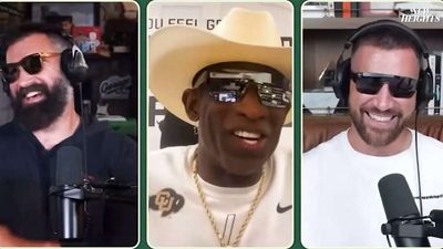 Travis Kelce Laughed Off Deion Sanders’s Question About Having Kids With Taylor Swift