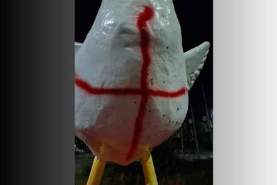 Police appeal after St George’s Cross painted on funfair goose mascot