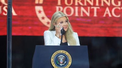 Charlie Kirk’s wife chokes back tears, tells packed stadium she forgives alleged killer Tyler Robinson