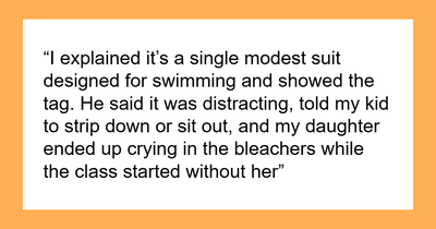 Swim Coach Insists 10YO Removes Parts Of Her Modest Swimwear Or Miss The Lesson, Parent Is Livid