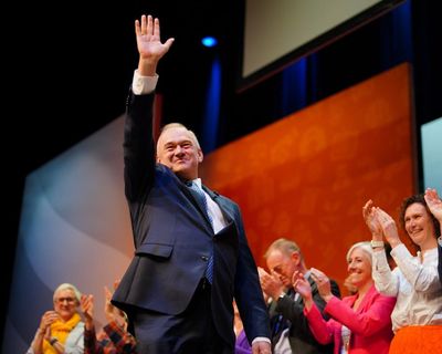 Lib Dems the last block against ‘forces of darkness’ led by Farage, says Ed Davey