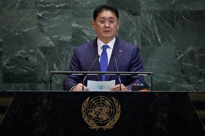 At UN, the president of Mongolia takes a moment to cheer the world's horses