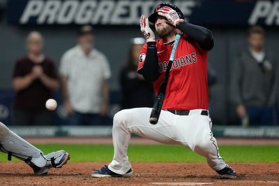 Guardians' David Fry sustains broken nose and facial fractures after being hit in face by pitch