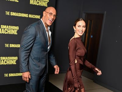 Dwayne Johnson and Emily Blunt dazzle in London at screening of The Smashing Machine