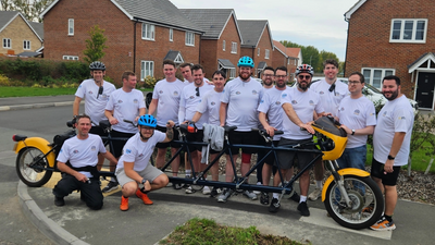 'Blood, sweat and tears literally kept the chains moving' – Meet the group of friends who just cycled 106 miles on a six-person tandem bike