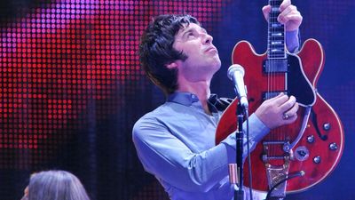 “He’s swinging this guitar around and nearly took my face off with it. It ended up on the floor and I put it out of its misery”: The “smashed up” Gibson ES-355 that broke up Oasis in 2009 is headed to auction