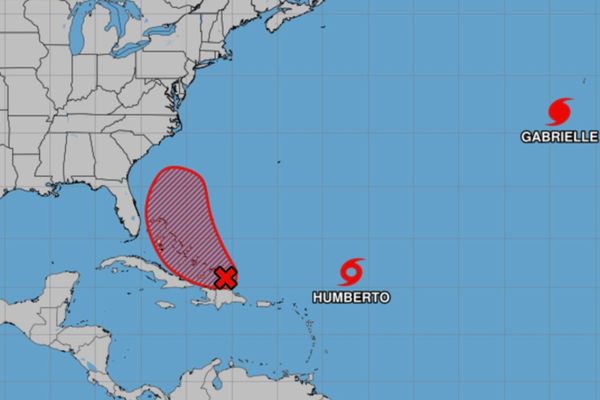Tropical Storm Humberto could merge with another developing storm causing a Fujiwhara effect