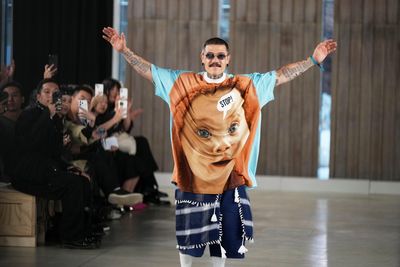 Moschino keeps irony alive on the Milan runway, nearly single-handedly