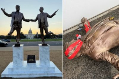 New permit for removed Trump and Epstein statue revoked again ‘without explanation’, organizers claim