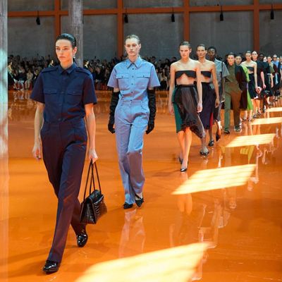 At Prada, Statement Skirts, Utility Shirts and Unexpected Colour Combos Formed a Fresh New Uniform
