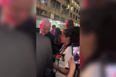 FIFA president confronted by activists demanding Israel’s expulsion from World Cup