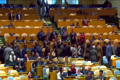Watch: Netanyahu’s UN speech met by mass walkout of delegates