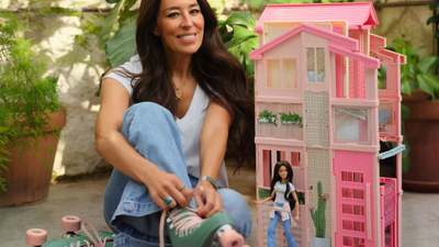This is Joanna Gaines' DreamHouse, literally – the designer has collaborated with Barbie to launch a mini Magnolia townhouse and rollerskating mini-me