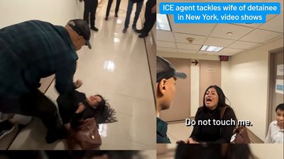 ICE agent tells hysterical woman ‘adios’ then pushes her to floor in front of her children