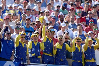 ‘In Donald we trust’: Europe take charge of Ryder Cup’s first morning before Trump’s arrival