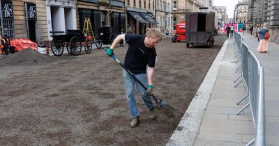 Eight pictures show Scottish street turned back in time for Hollywood movie filming