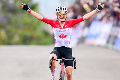 Canada's Magdeleine Vallieres become's women's road race world champion in Rwanda