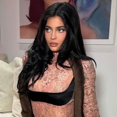 Kylie Jenner Plucks a Sheer Lace Bodysuit From Valentino's Runway for a Day at the Office