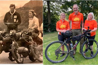Scots trio reunite 40 years after epic cycling challenge to take on missing link