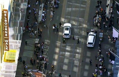 Four teens arrested after car chase ends at Bourke Street mall in Melbourne CBD