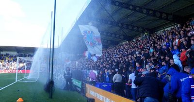 Rangers fans soaked by sprinkler before win over Livingston