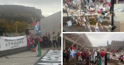 'Shame!': Protesters gather against Holyrood 'Building Bridges with Israel' meeting