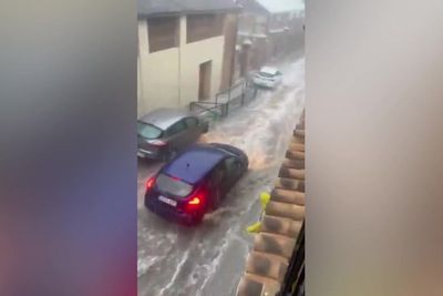 Valencia swamped by torrential rain a year on from deadly flooding