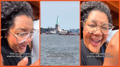 ‘Bubbles were bursted’: Tourists left in fits of laughter after realizing how small the Statue of Liberty really is