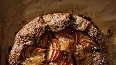 Apple galette with buckwheat and honeycomb