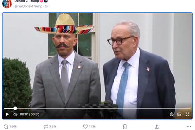 Trump posts vulgar and racist AI video on government shutdown with Schumer saying: ‘Nobody likes Democrats anymore’
