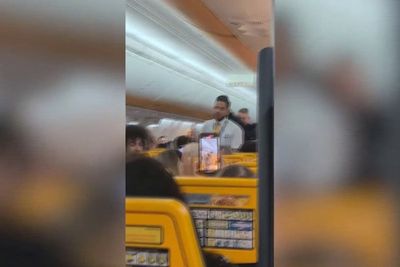 Watch: British man and son on stag-do hauled off Ryanair flight by armed French police
